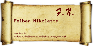 Felber Nikoletta névjegykártya